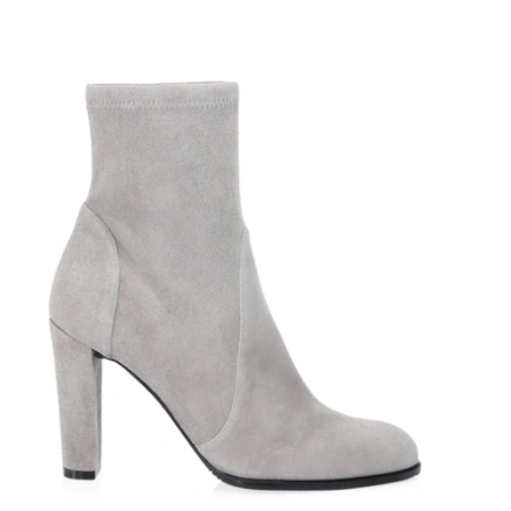 • STUART WEITZMAN • Women’s Highland Suede Sock Boots in Flannel Light Gray 8
